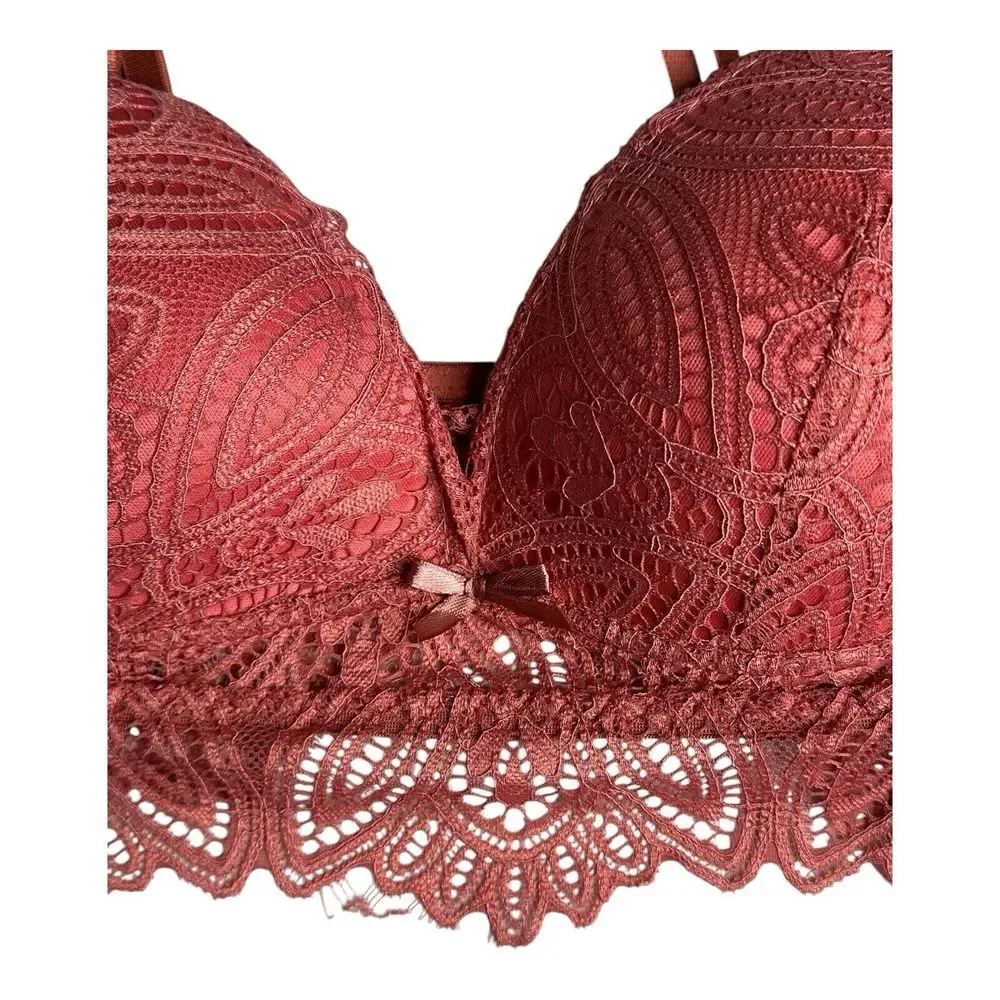 NWT Frederick's of Hollywood Finely Padded Bralette DUCE Pink‎ Women's Size M